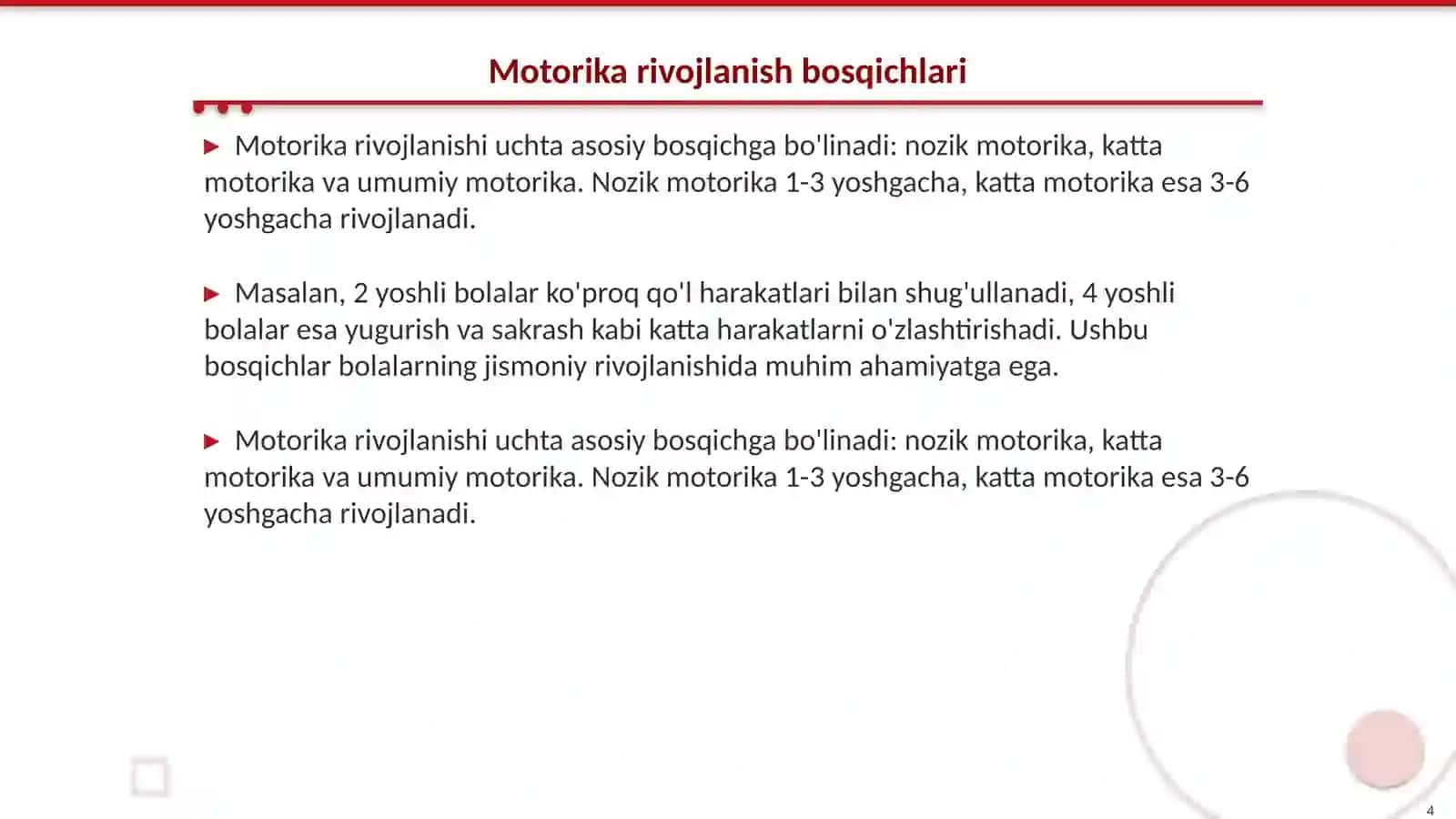Maktabgacha yoshdagi bolalarda motorika sinsorika shaklillanishi hamda koreksion õyinlardan foydalanish 4