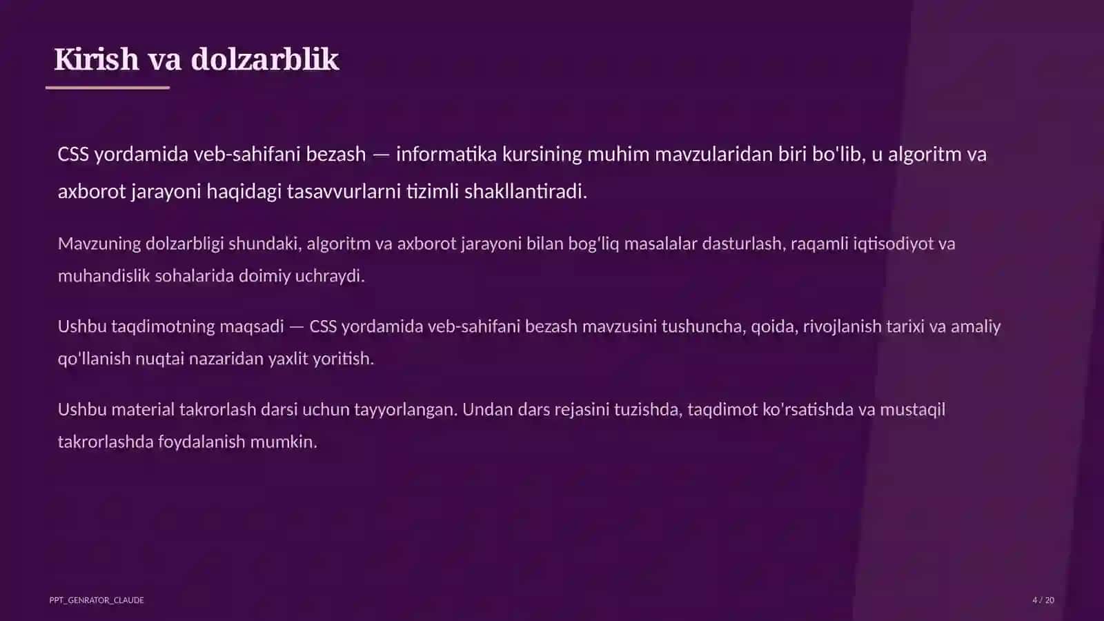 Informatika va axborot texnologiyalari (5–11) — takrorlash darsi uchun 4