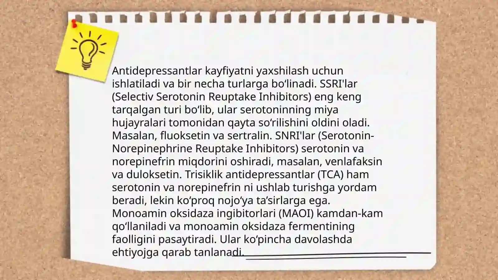 Psoxostimulyatorlar. Depressiyaga qarshi vositalar 4