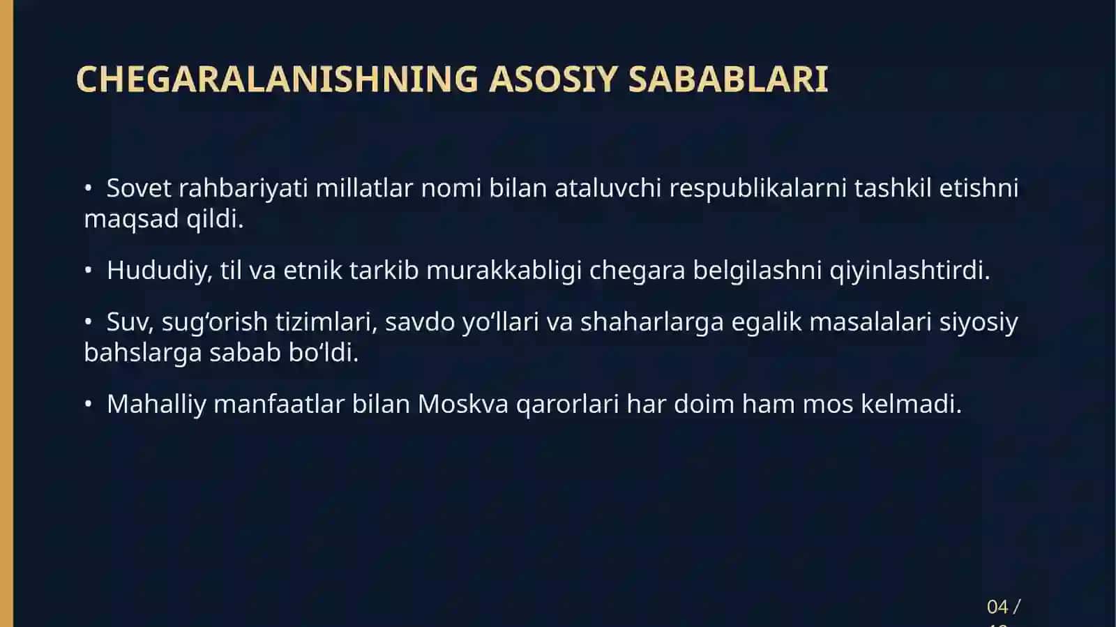 O‘RTA OSIYODA MILLIY-DAVLAT CHEGARALANISHI 4