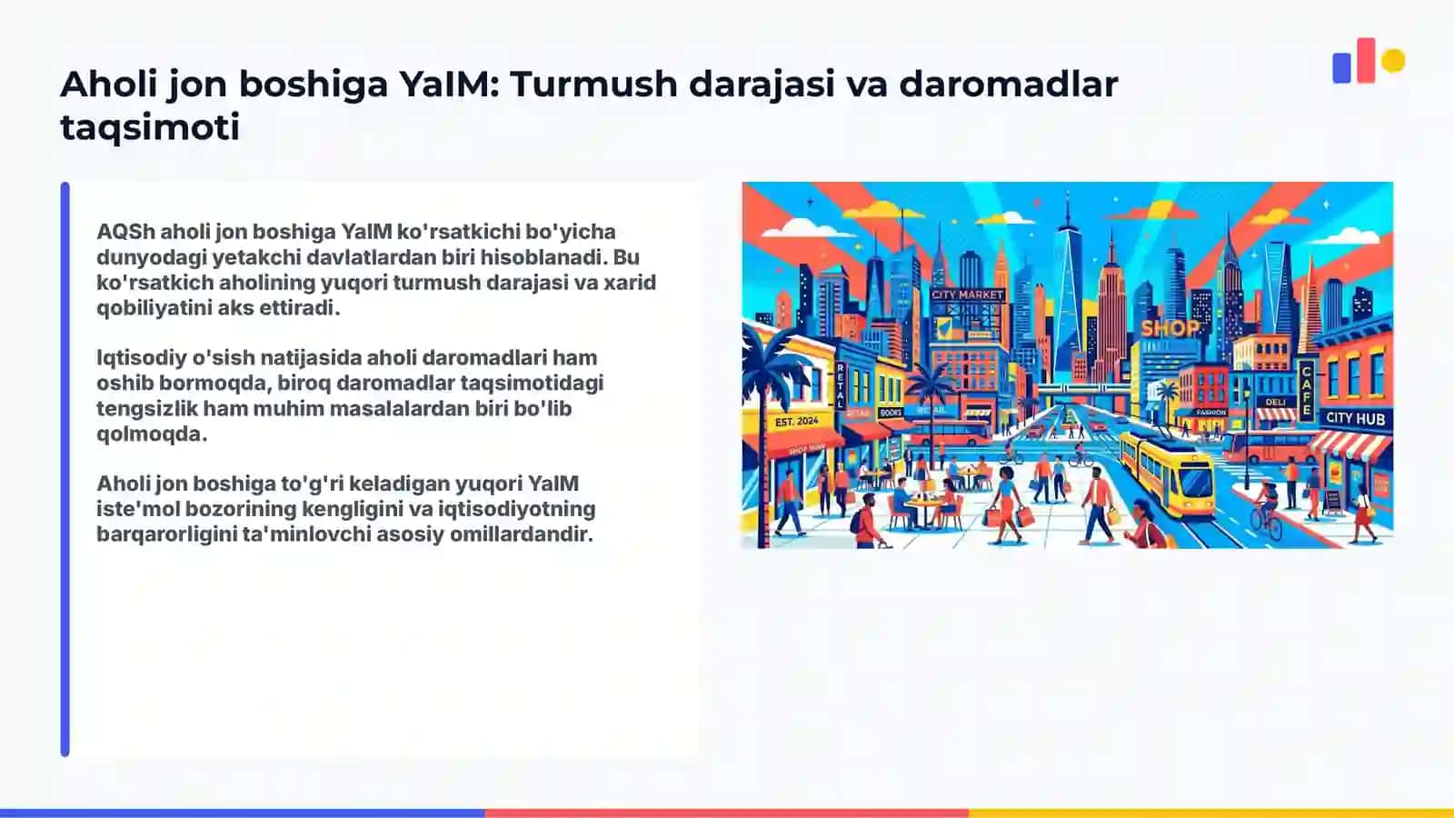 Raqamlar ortidagi qudrat: AQSh iqtisodiyotining asosiy statistik koʻrsatkichlari va tahlili. 4