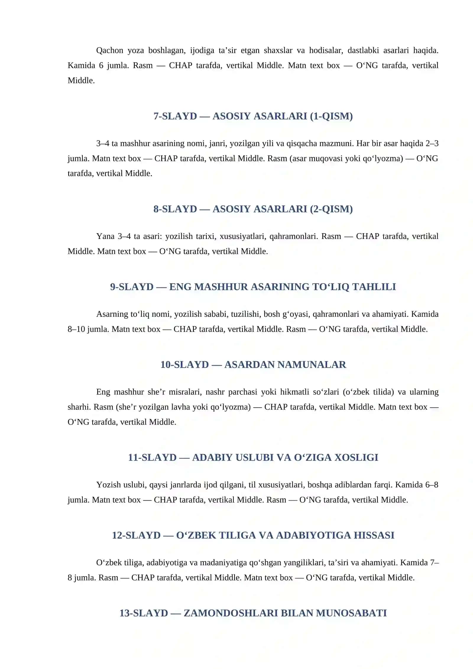 Taqdimot Uchun Umumiy Texnik Talablar 4