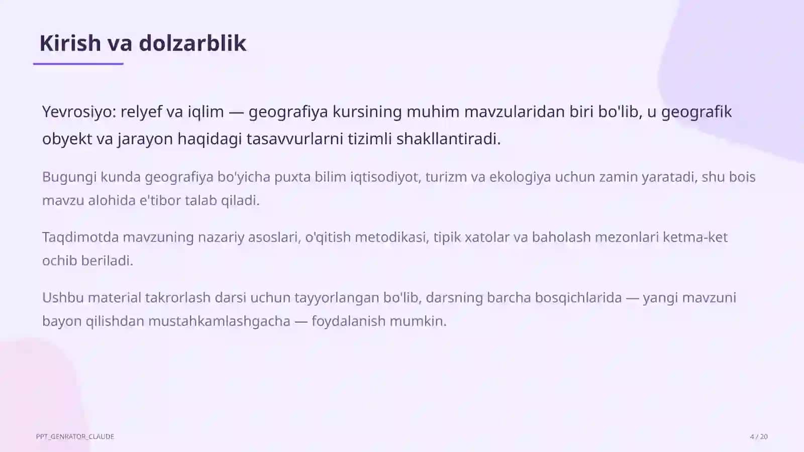 Yevrosiyo: relyef va iqlim (7-sinf) 4