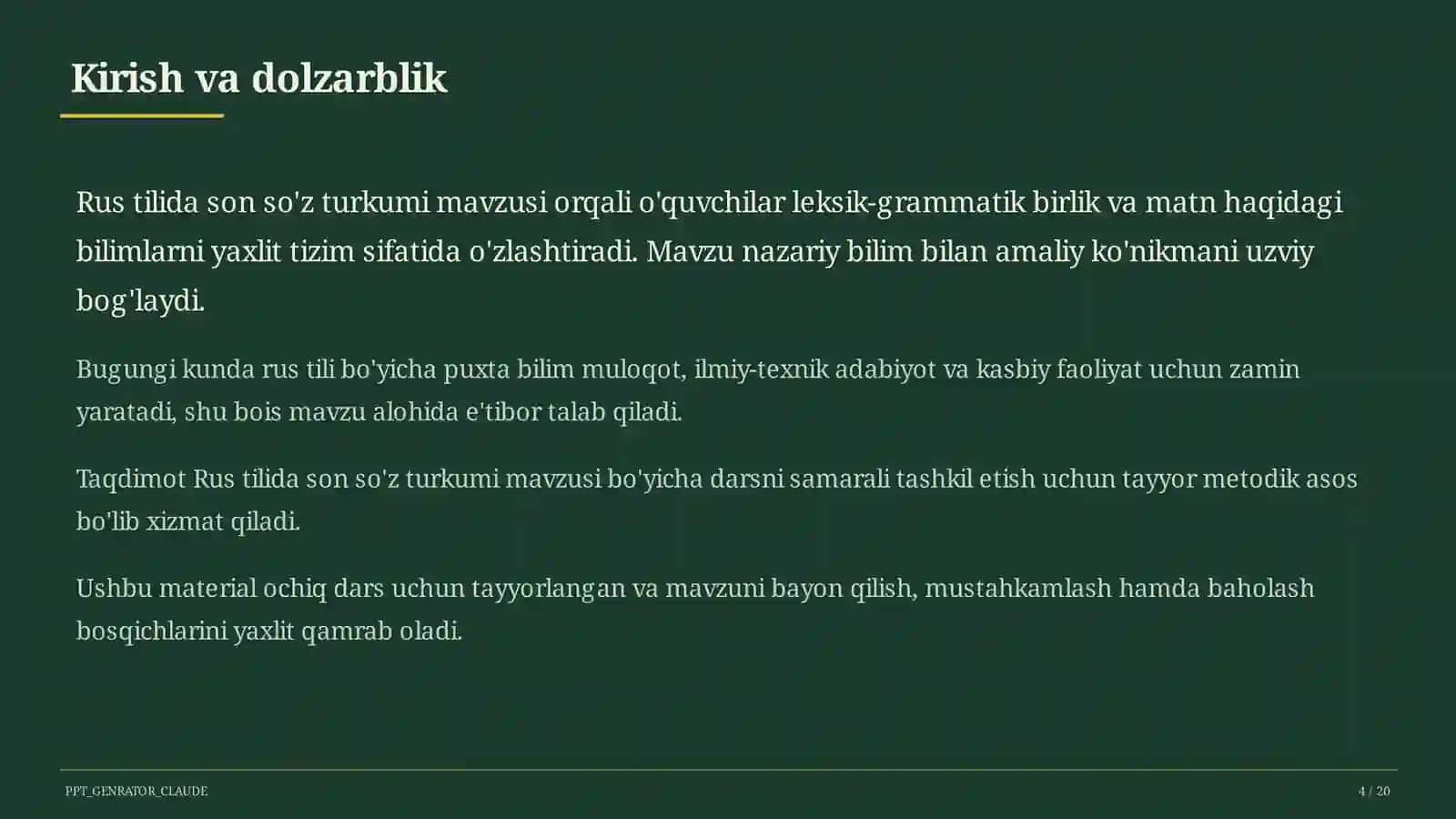 Rus tilida son so'z turkumi (6-sinf) 4