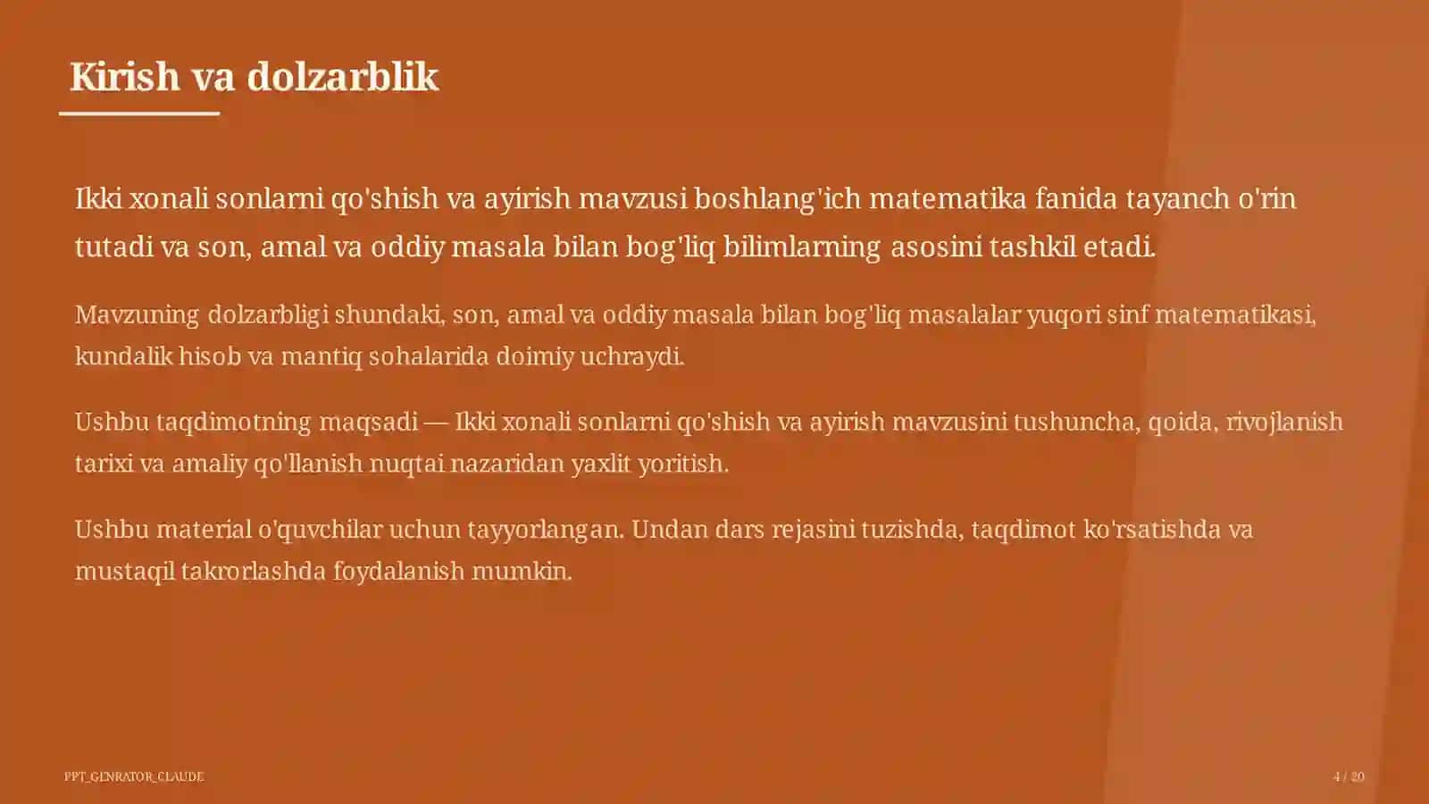Ikki xonali sonlarni qo'shish va ayirish (2-sinf) 4