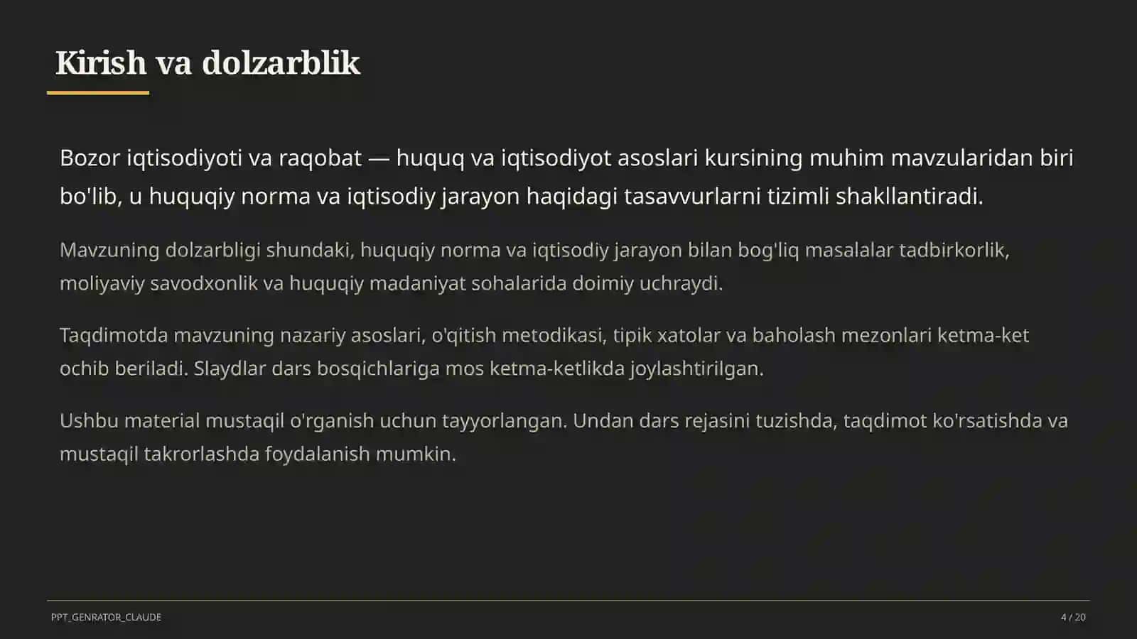 Bozor iqtisodiyoti va raqobat (10-sinf) 4