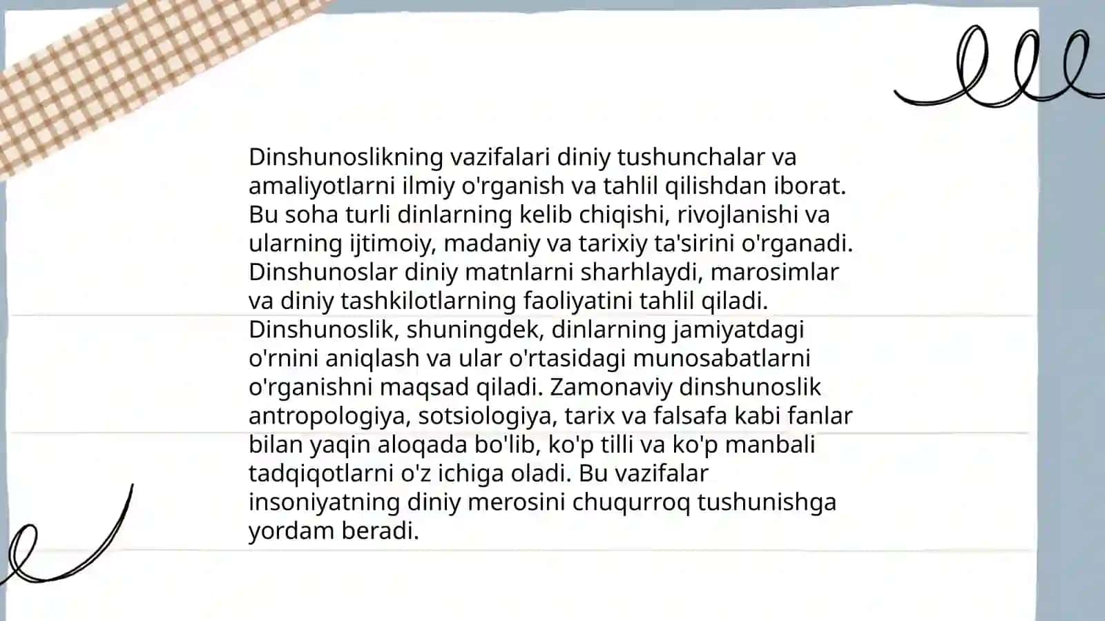 Dinshunoslik fanining maqsad vazifalari 4