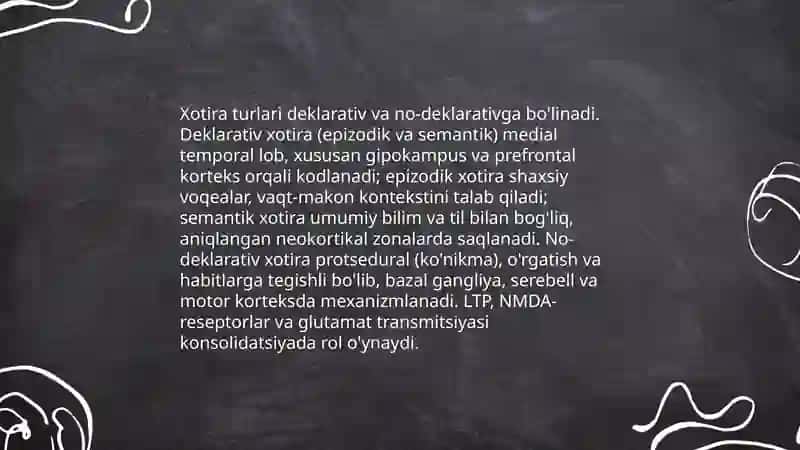 Xotira tushunchasi va uning nevrofiziologik asoslari 4