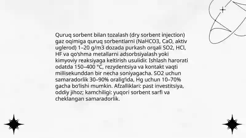 Atmosfera havosidagi gazlarni tozalash usullari 4