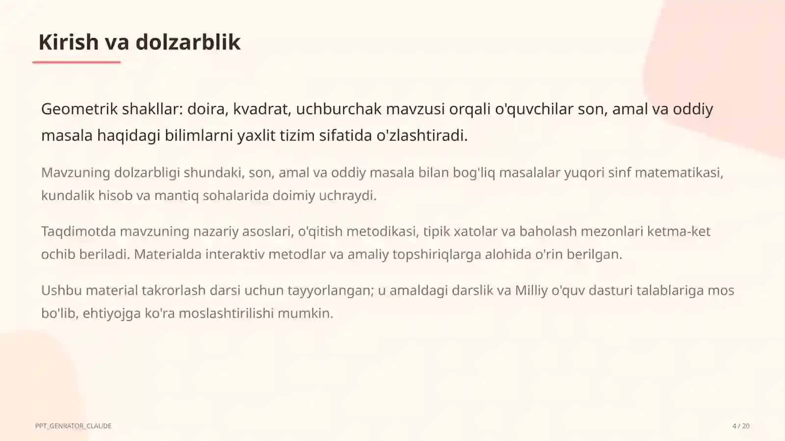 Geometrik shakllar: doira, kvadrat, uchburchak (1-sinf) 4