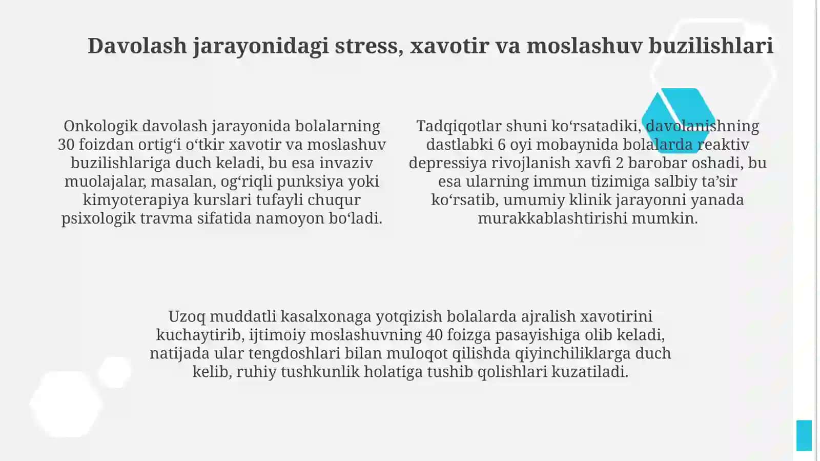 Bolalarda saraton kasalliklari kechishidapsixologikbuzilishlar 4
