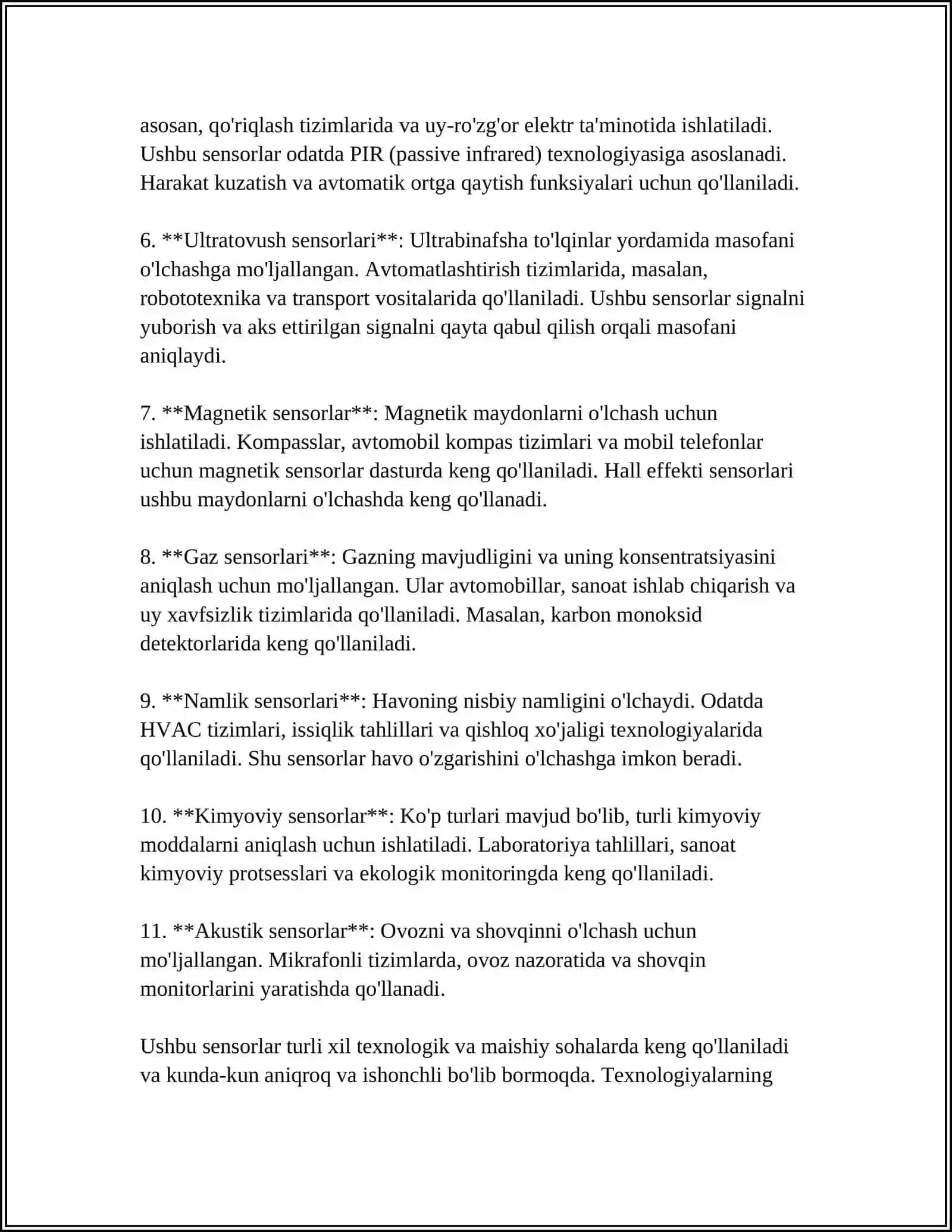 SENSORLAR TURLARI 4