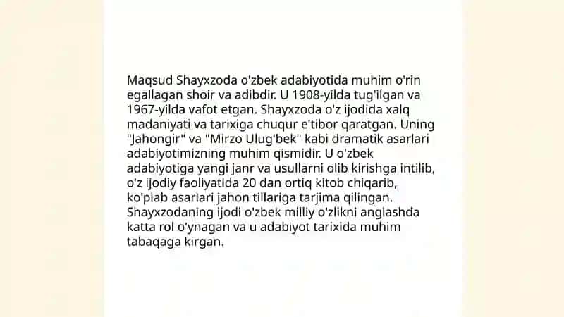 Maqsud Shayxzoda hayoti va ijodi. Jaloliddin Manguberdi dramasi 4