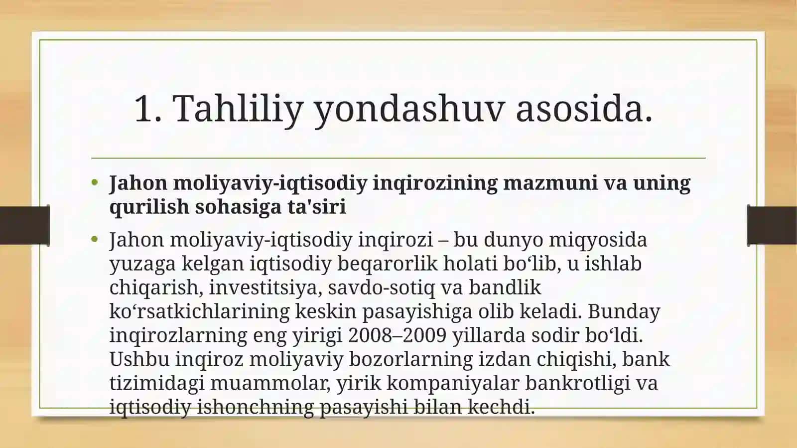 Xususiy qurilish firmalari va jahon moliyaviy-iqtisodiy inqirozi sharoitida 4