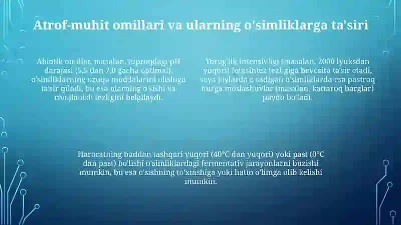 Oʻsimlik ekologiyasi: Muhit omillariga moslanish va òt oʻsimliklar tasnifi 4