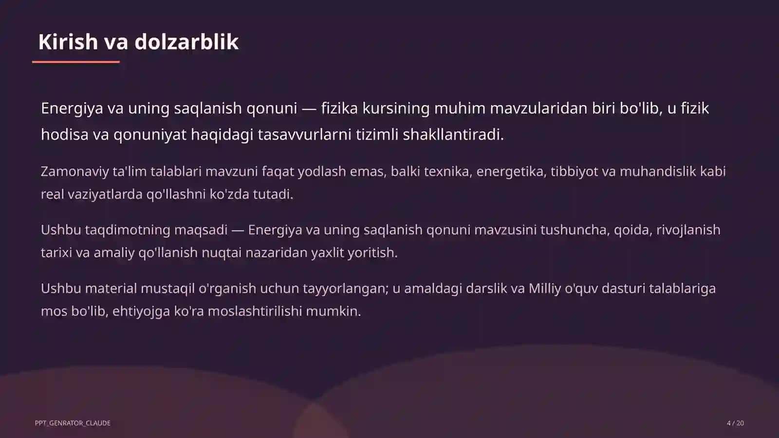 Energiya va uning saqlanish qonuni (7-sinf) 4