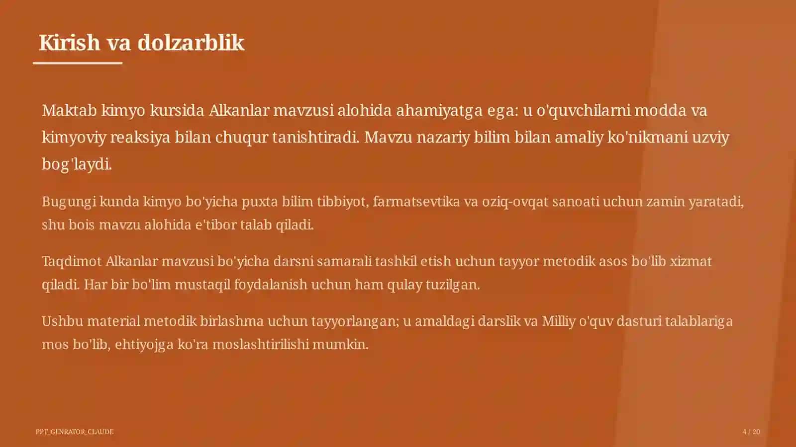 Alkanlar (10-sinf) 4
