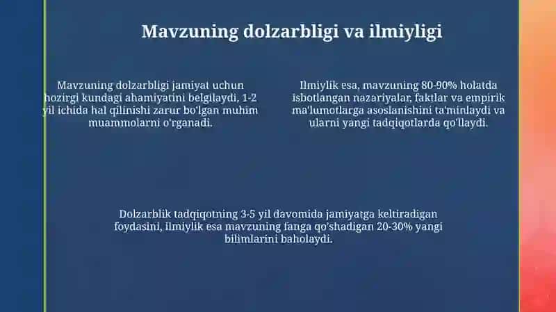 Mavzu Tanlashning Asosiy Tamoqillari va Vazifalari 4