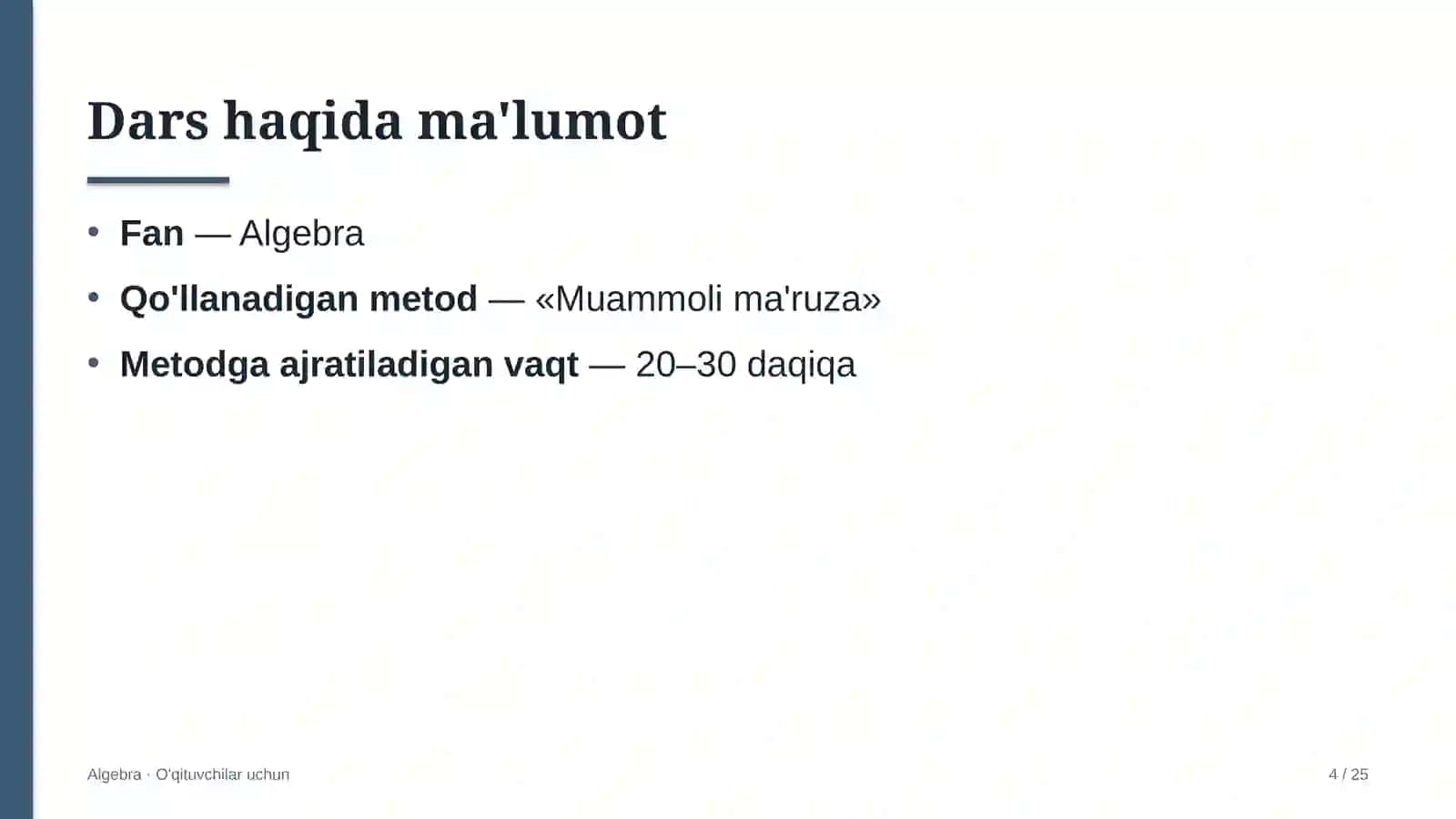 algebra darslarida muammoli ma'ruza metodidan foydalanish 7484 4