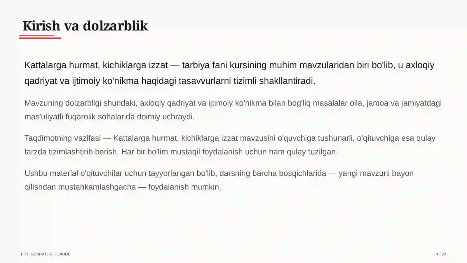 Kattalarga hurmat, kichiklarga izzat (2-sinf) 4