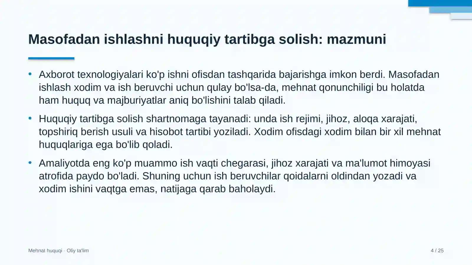 texnika oliy ta'lim muassasalarida masofadan ishlashni huquqiy tartibga solish 7244 4