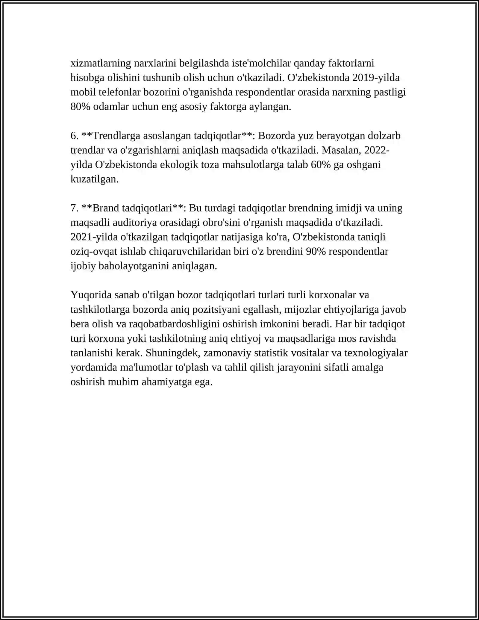 MARKETING TADQIQOTLARI ORQALI AXBOROT TO‘PLASH USULLARI 4
