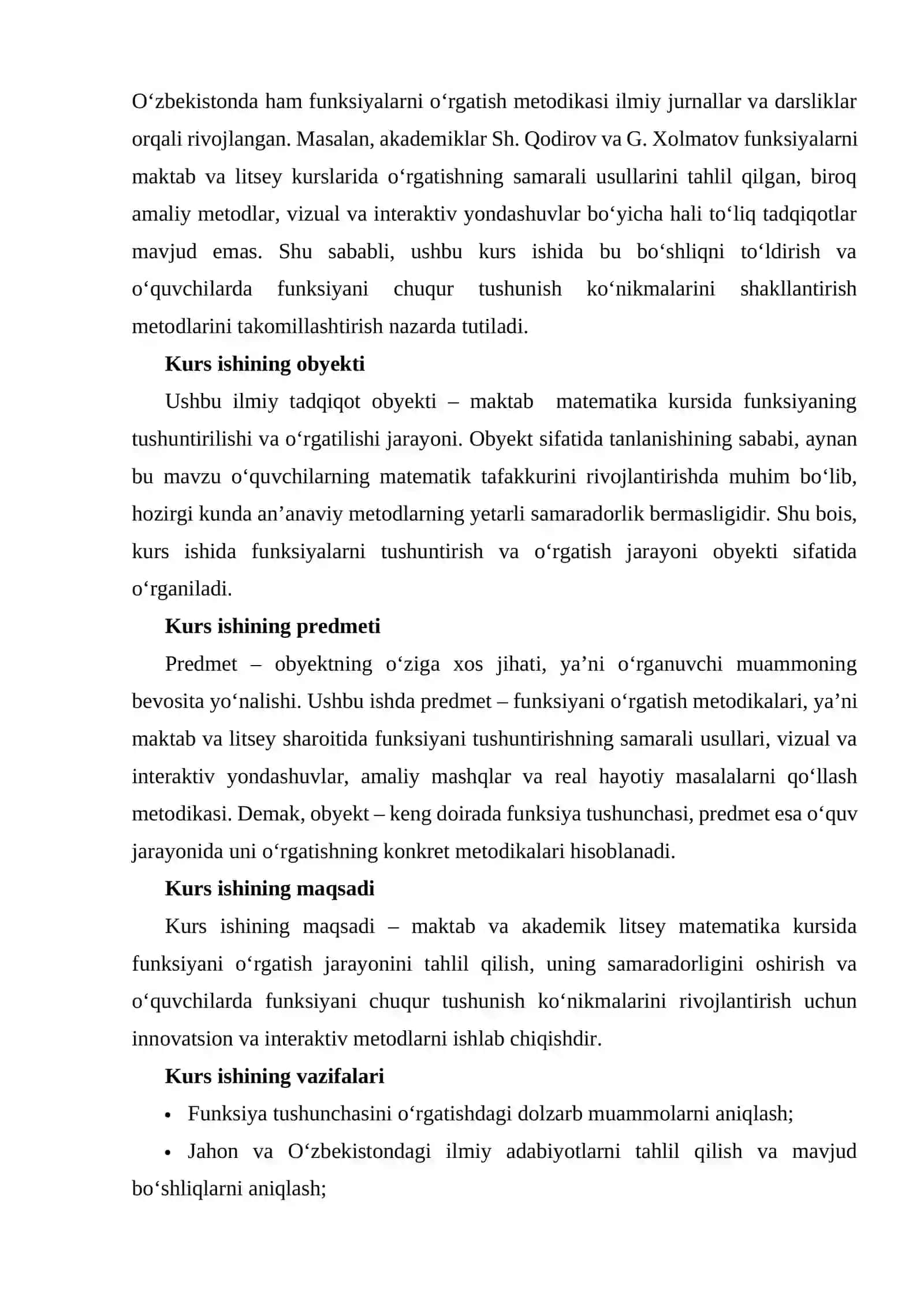 MAKTAB MATEMATIKA KURSIDA FUNKSIYA TUSHUNCHASINI KIRITISH VA O‘QITISH METODIKASI. 4