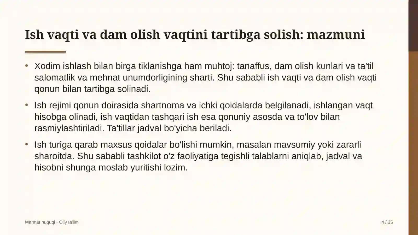 qurilish texnikasi ijarasida ish vaqti va dam olish vaqtini tartibga solish 6626 4