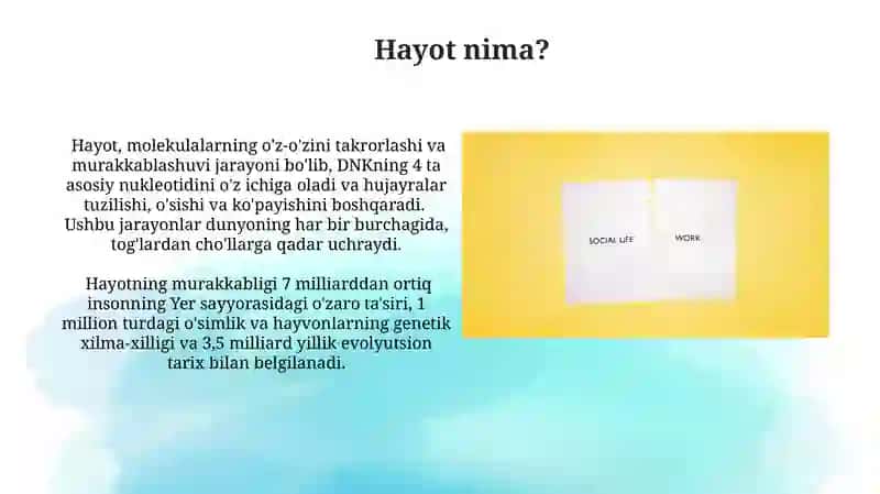 Hayotning kelib chiqishi va evolyutsiyasi 4