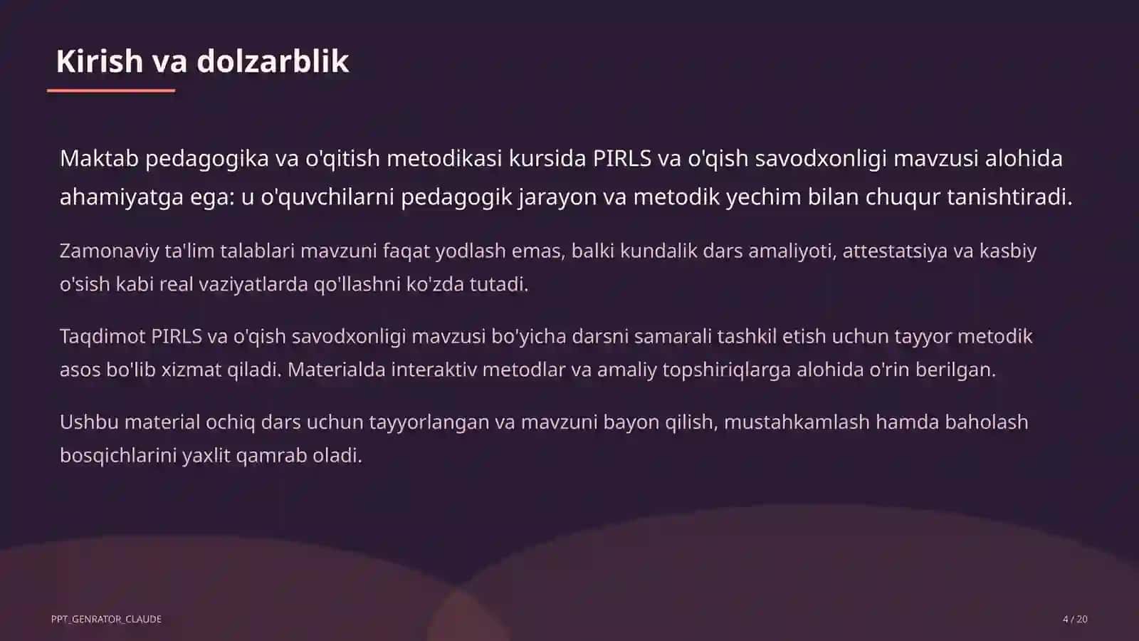 PIRLS va o'qish savodxonligi 4