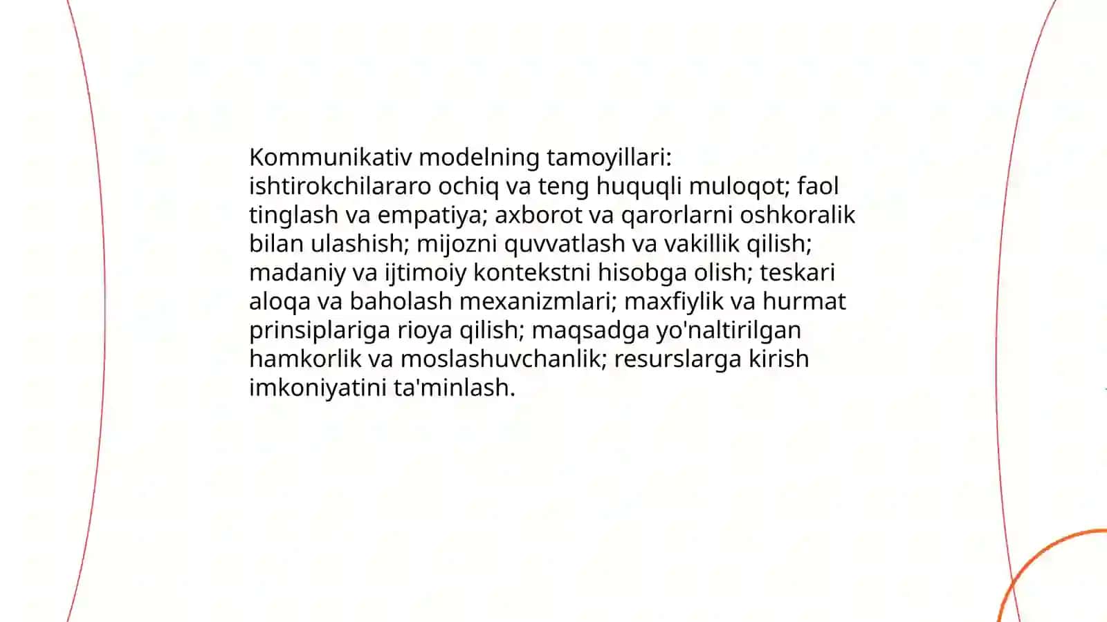 Ishtimoiy ishning majmuali yo’naltirilgan modellari xususiyatlari: kommunikativ model 4