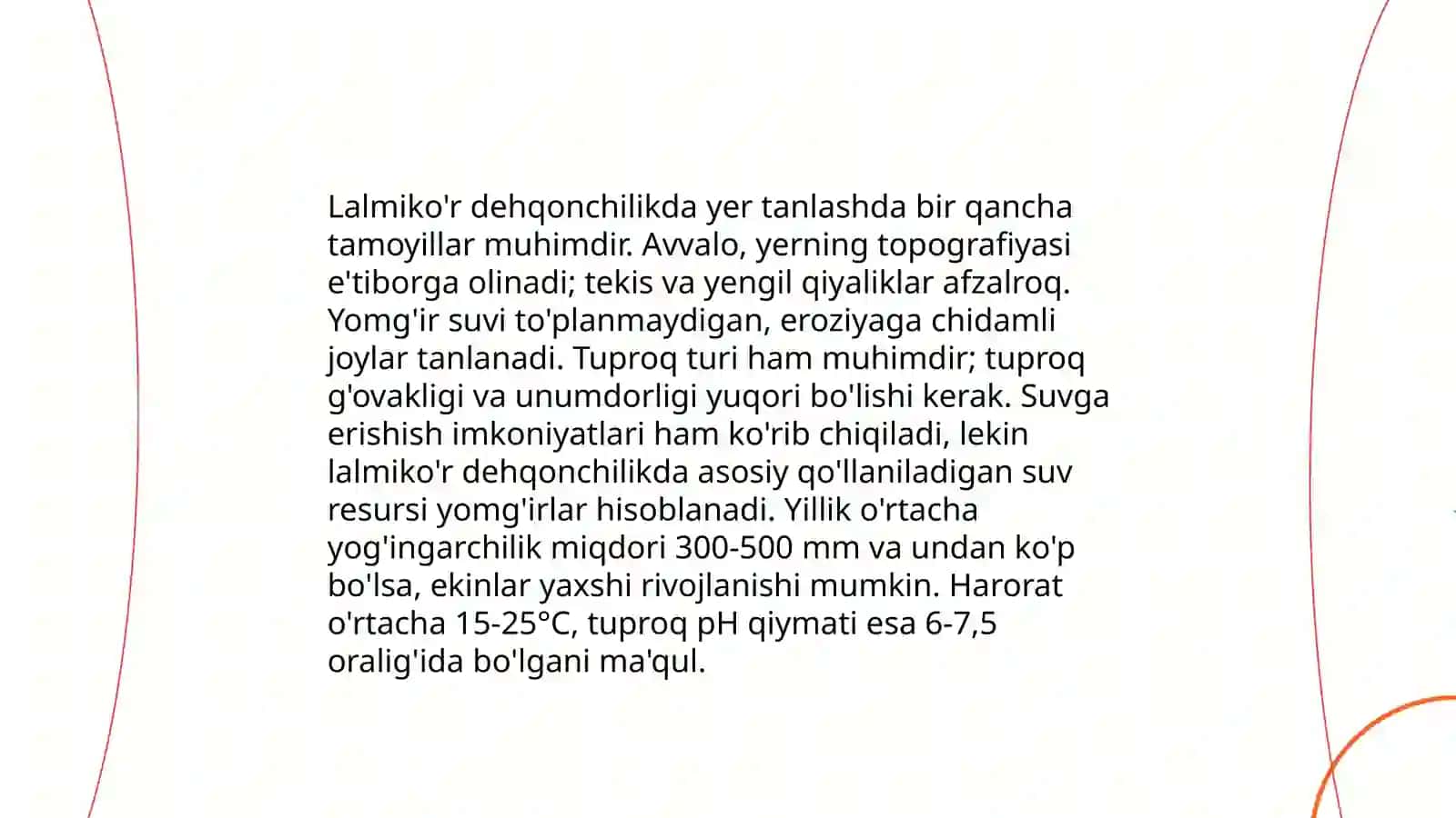 Darilik osimlikler egiletug'in (suwg'arilatug'ın hám lalmikar) jerdi tańlaw hám topiraqqa islew beriw tajiriybe variantlarin jaylastırıw usılları 4