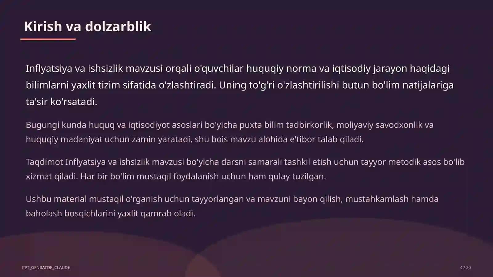 Inflyatsiya va ishsizlik (11-sinf) 4