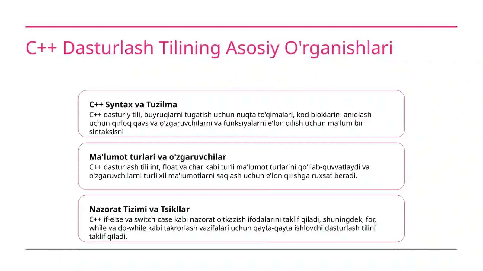 C++ Dasturlash Tilining Asosiy Xususiyatlari 4