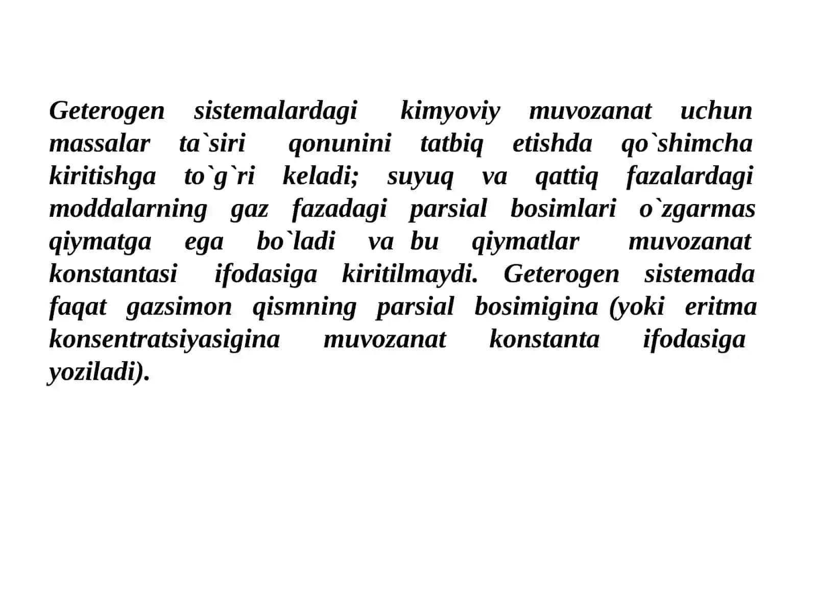 Geterogen  sistemalarda  bo`ladigan  kimyoviy  muvozanatlar 4