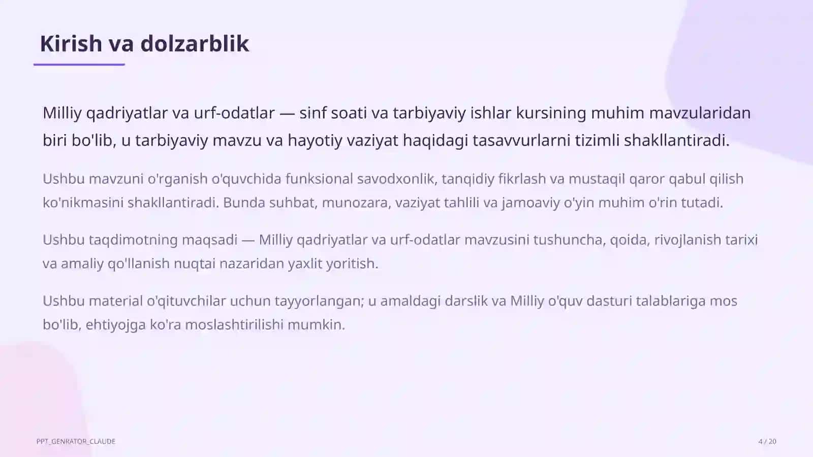 Milliy qadriyatlar va urf-odatlar 4