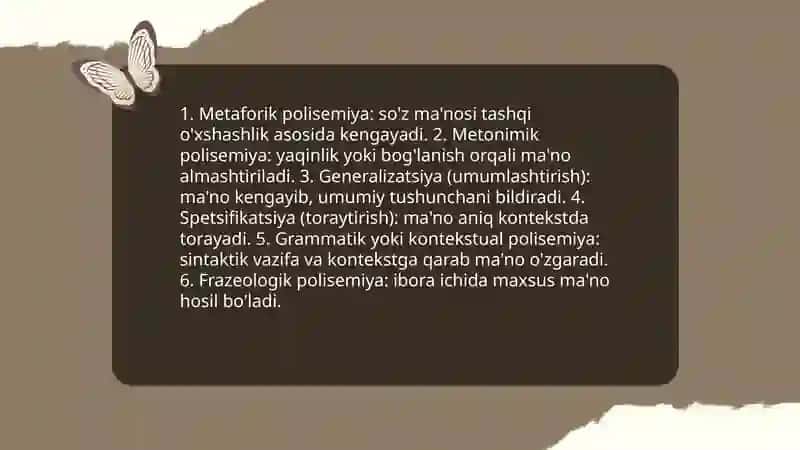 Leksikologiya.Bir va koʻp ma'noli soʻzlar 4