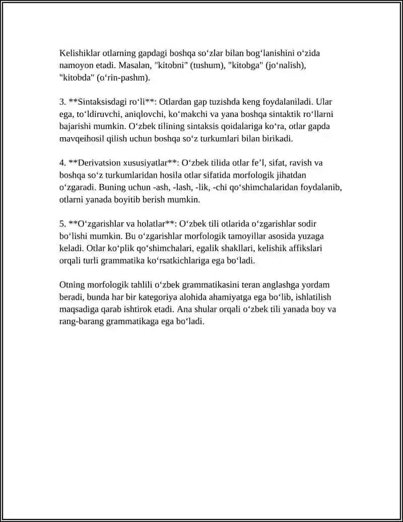 MORFOLOGIK TAHLIL.OT VA FE'LNING GRAMMATIK KATEGORIYALARI 4