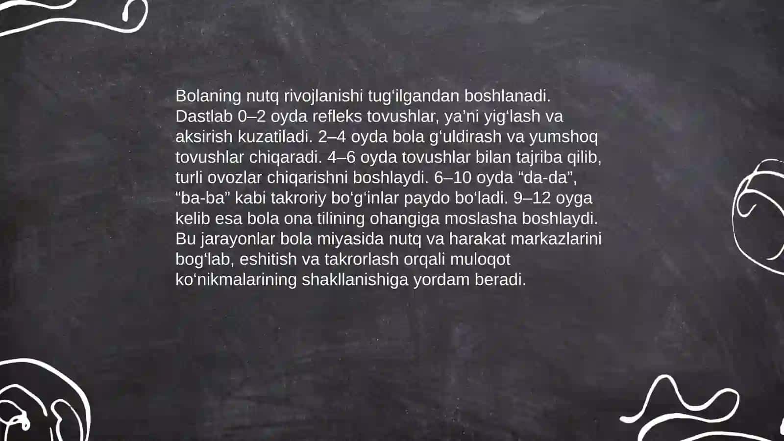 Psixolingvistika. Bolalar tilining ilk rivojlanish davri 4