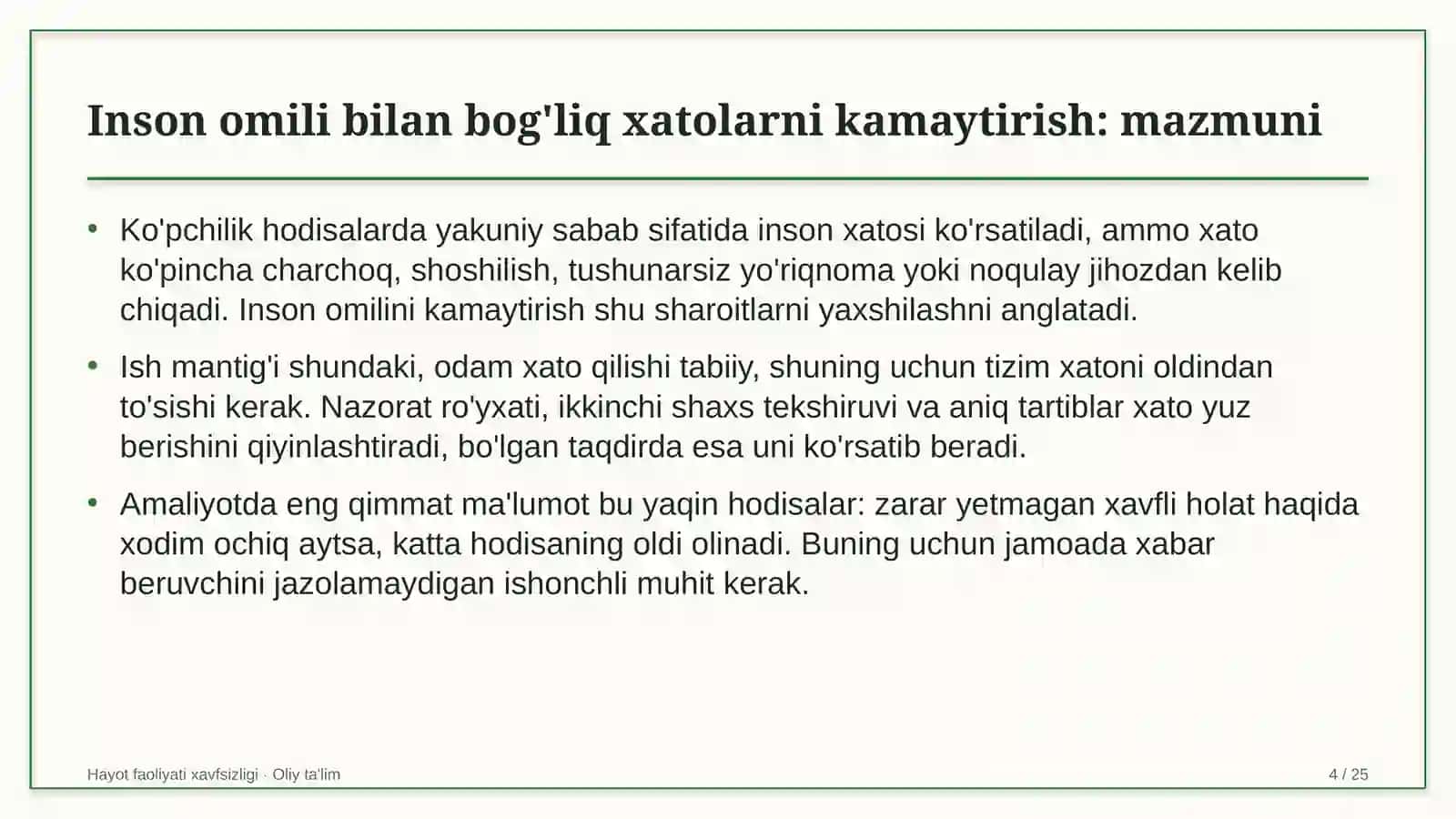 oliy ta'lim muassasalarida inson omili bilan bog'liq xatolarni kamaytirish 4038 4