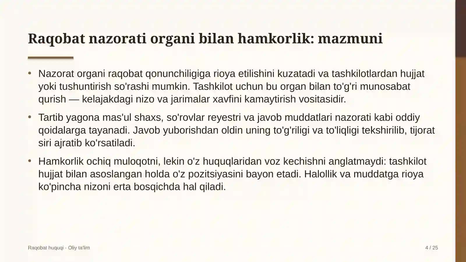 qurilish tashkilotlarida raqobat nazorati organlari bilan hamkorlik qilish tartibi 8554 4