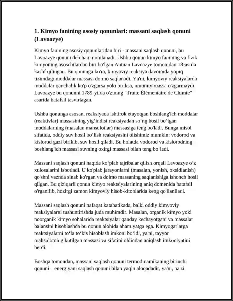 Kimyo Fanining Asosiy Qonunlari 4