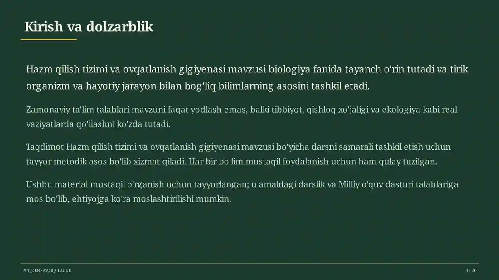 Hazm qilish tizimi va ovqatlanish gigiyenasi (8-sinf) 4