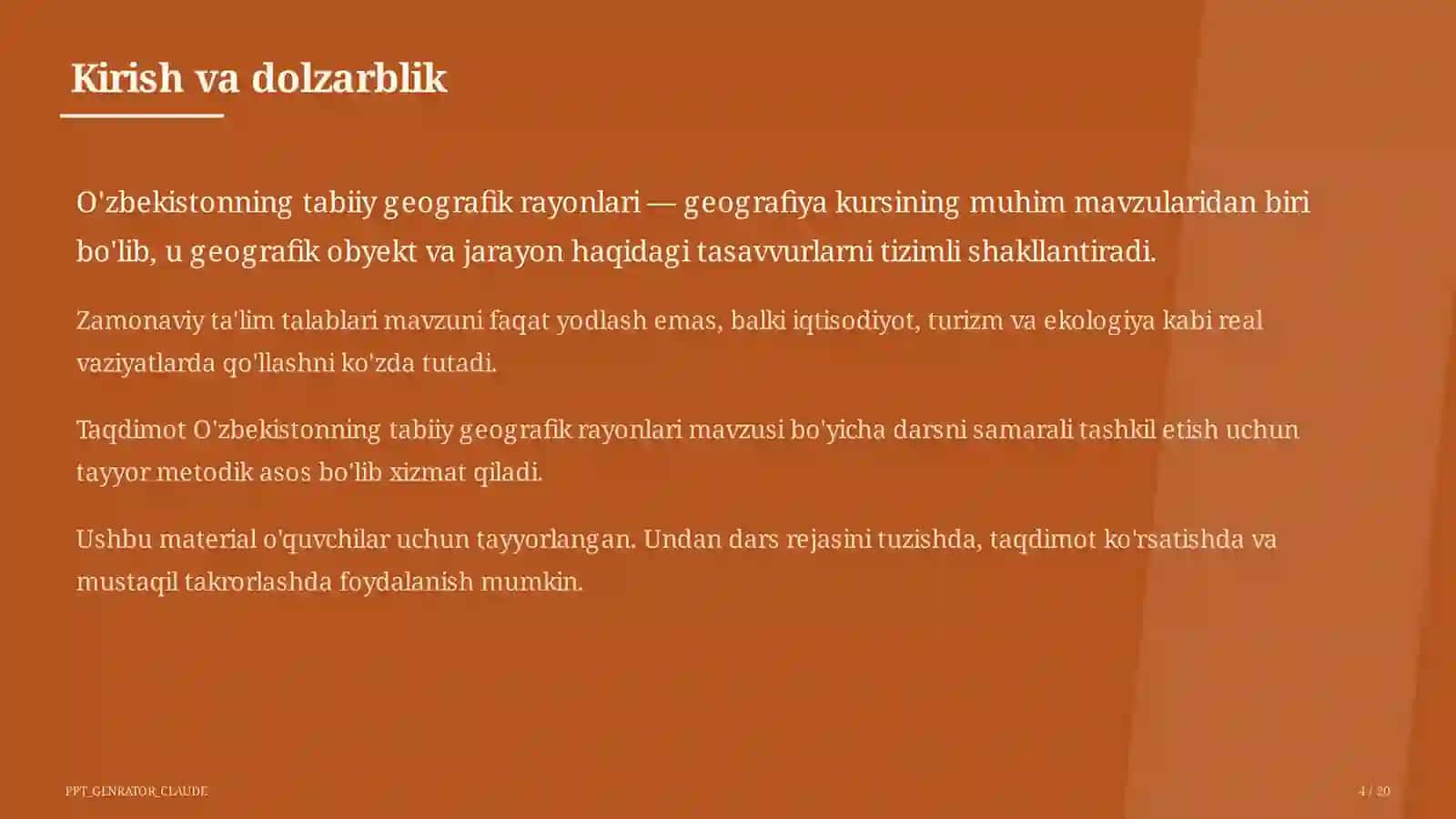 O'zbekistonning tabiiy geografik rayonlari (8-sinf) 4