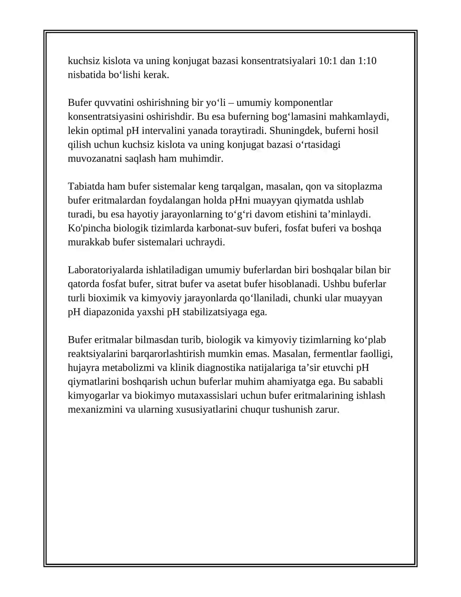 Bufer eritmalar.Titrlash egri chiziqalri.Gondersin gaselbax tenglamasi 4