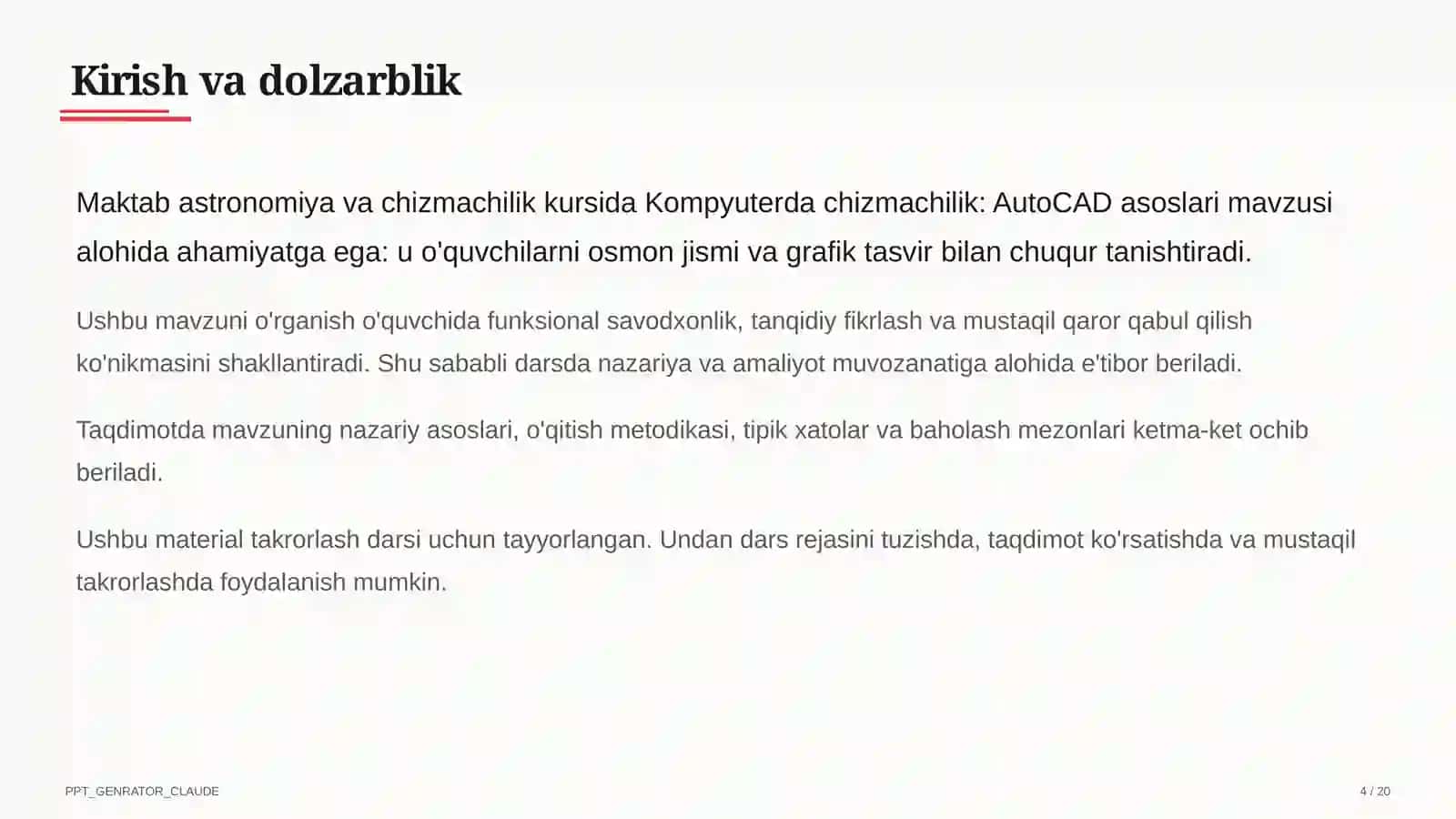 AutoCAD asoslari (9-sinf) 4
