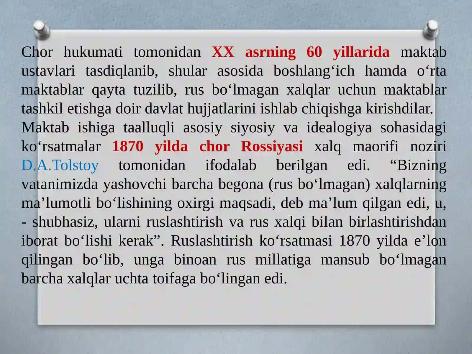 XIXasrning 2-yarmi – XX asrning 1-choragida Turkiston o‘lkasida tarbiya, maktab va pedagogik fikrlar 4