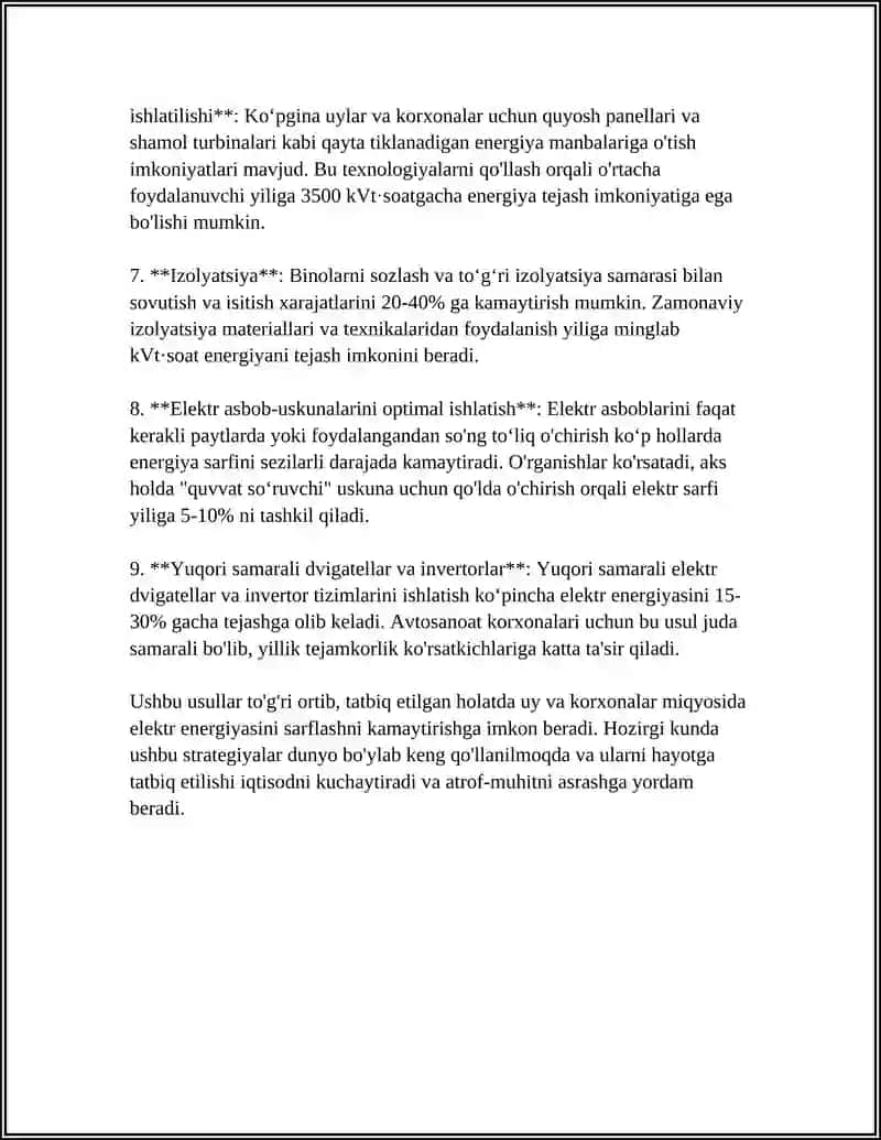 ELEKTR ENERGIYASIDAN OQILONA FOYDALANISH 4