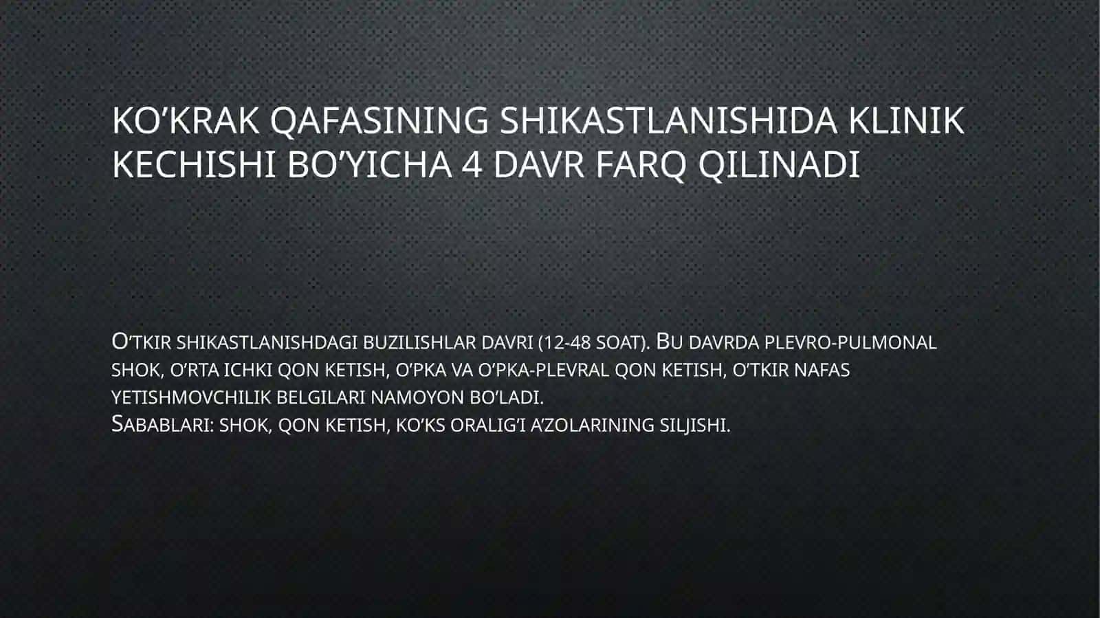 BOLALARDA KO’KRAK QAFASI A’ZOLARINING YOPIQ SHIKASTLANISHI 4