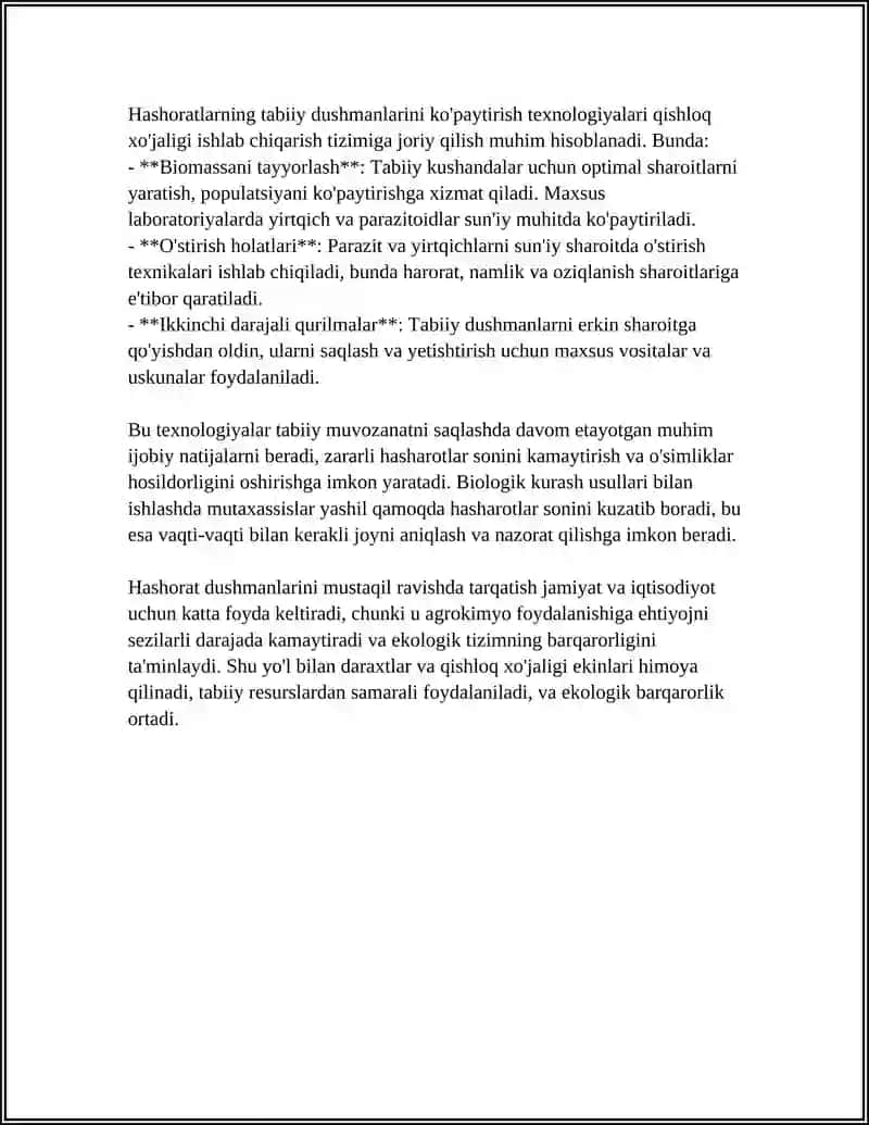 HASHORATLARNING TABIY KUSHANDALARINI KÕPAYTIRISH TEHNALOGIYASI BILAN TANISHUV 4